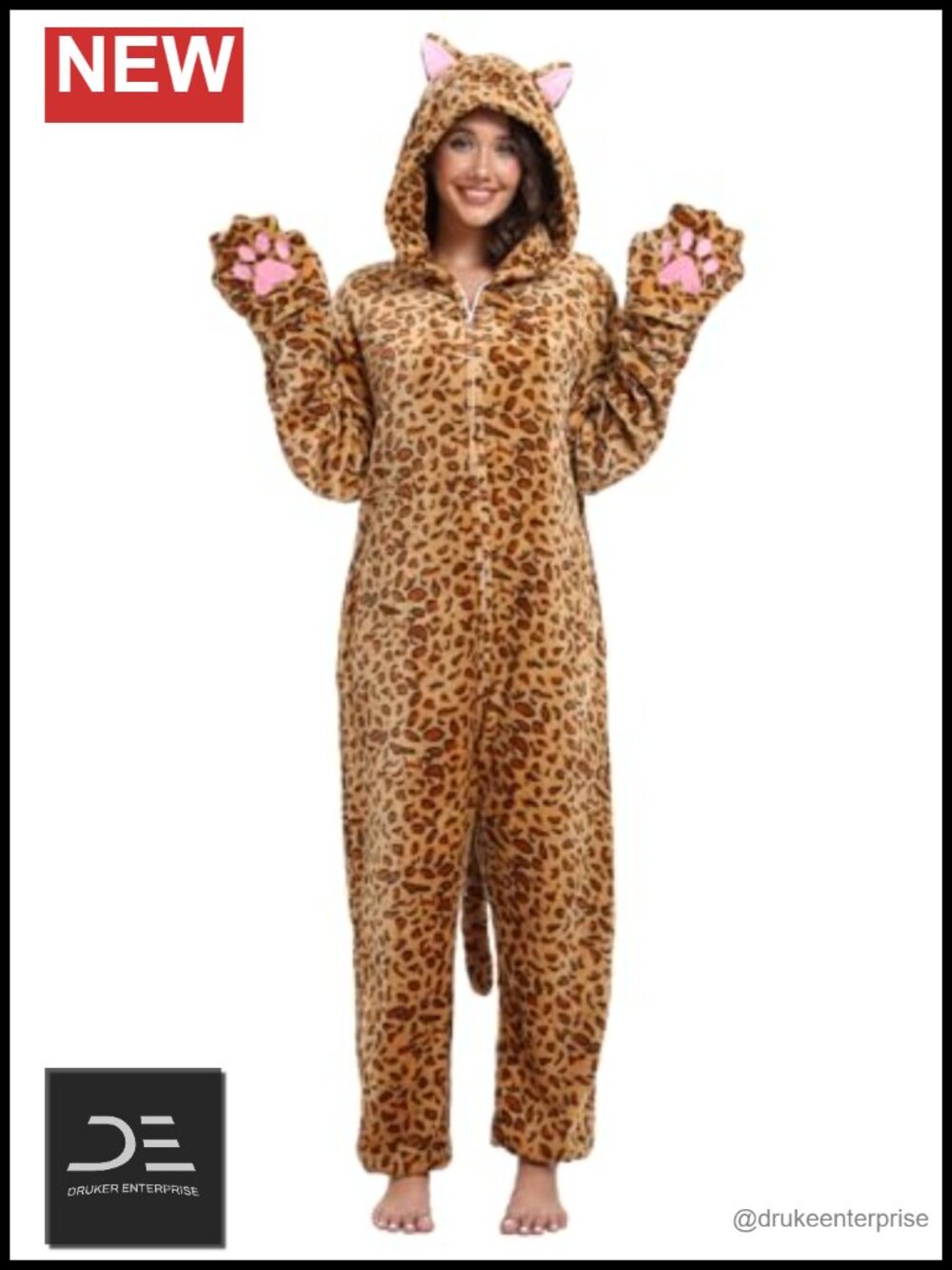 Adult Fleece Animal Onesie One Piece Costume Halloween Cosplay Pajamas